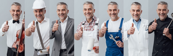 Professional workers collage