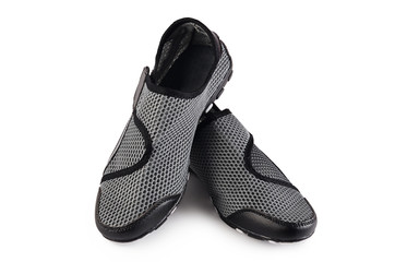 Women black stylish sport shoes isolated