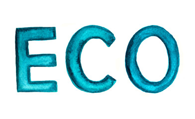 Eco watercolor word 