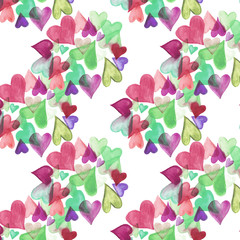 Seamless decorative background with watercolor painted elements.