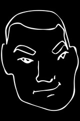 vector sketch of the face of an adult male