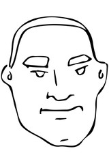 vector sketch of the face of an adult male