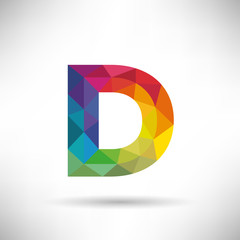 Geometric Letter D Icon and Logo Template.
