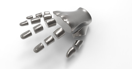 3D Illustration Of A Segmented Humanoid Hand