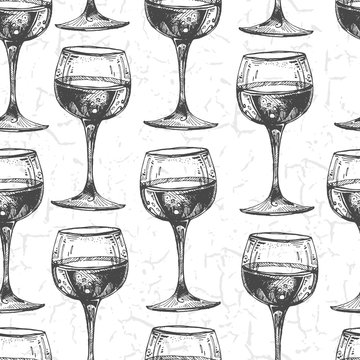 Seamless texture. Wineglass. Glasses of wine. Repeated pattern. Background for your blog. Nice background for your projects. Desktop wallpapers.
