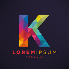 Naklejka premium Geometric Letter K Icon and Logo Template.