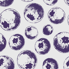 Obraz premium Seamless texture. Blueberries. Vector ornament. It can be use for background, clothing design, wrapping paper.