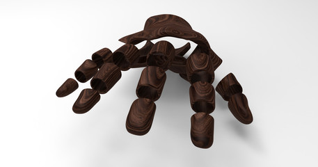 3D Illustration Of A Segmented Humanoid Hand