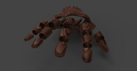 3D Illustration Of A Segmented Humanoid Hand
