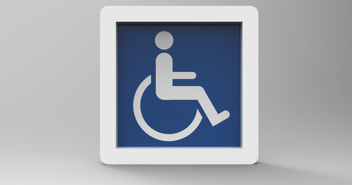 3D Illustration OF A Handicap Disabled Sign