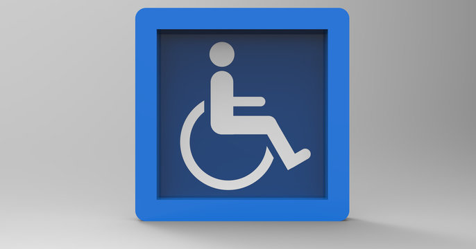 3D Illustration OF A Handicap Disabled Sign
