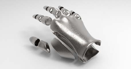 3D Illustration Of A Segmented Humanoid Hand