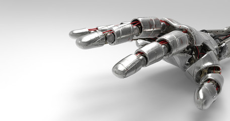 3D Illustration Of A Robotic Android Hand