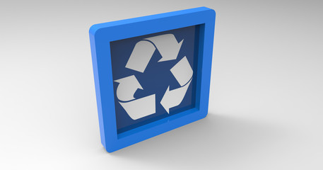 3D Illustration Of A Recycle Sign