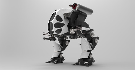 3D Illustration Of A Futuristic Armored Mech Vehicle