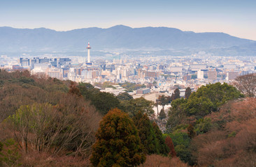 Kyoto city skyline with Kyoto tower