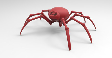 3D Illustration Of A Robotic Mechanized Spider
