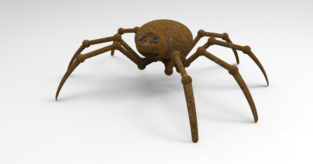 3D Illustration Of A Robotic Mechanized Spider