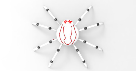 3D Illustration Of A Robotic Mechanized Spider