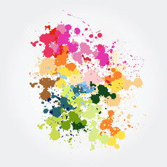 Colorful paint splashes Vector illustration