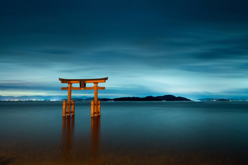 Naklejka premium Shirahige-Shrine at Biwa-lake, Takashima, Shiga, Japan