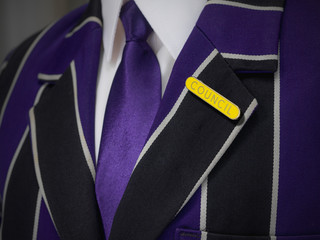 School boys blazer with yellow council school badge