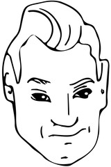 vector sketch of the face of an adult male