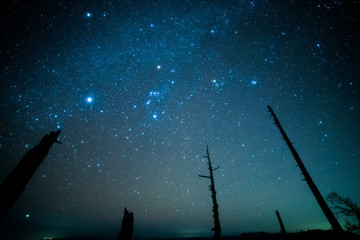 Starry sky of Masaki mountain pass at Odaigahara,nara,japan