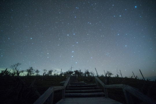 Starry sky of Masaki mountain pass at Odaigahara,nara,japan