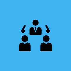chief and employees icon. flat design