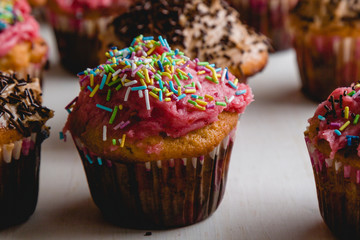 homemade cupcakes on table