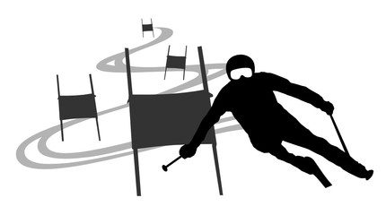Skifahrer Slalom © SimpLine