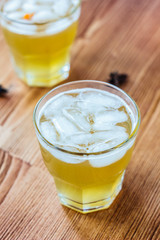 Alcohol free home made ginger ale with ice.
