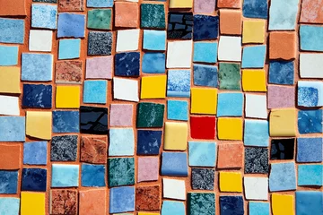 Wall murals Mosaic Background of colored mosaic with bright tiles