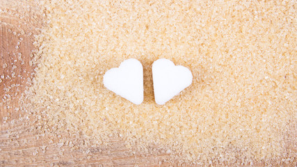 Cubes of sugar - brown sugar cane.