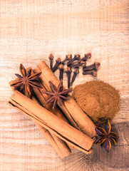 Warming spices - cinnamon, star anise, cloves.