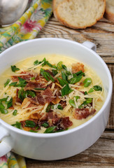 cheese soup with bacon