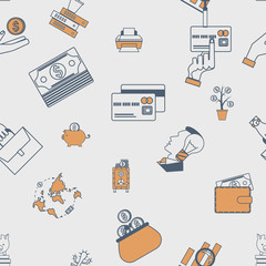 Fototapeta premium Business and Finance Seamless Pattern