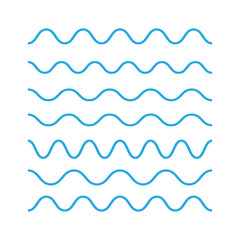Waves outline icon, modern minimal flat design. Wave thin line s