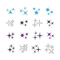 Sparkles icons vector set. Sparkles vector sign