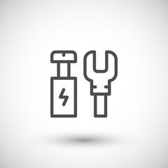 Electrical terminals line icon