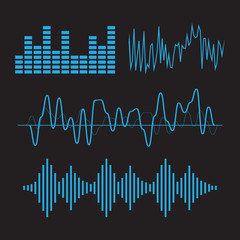 Music sound waves vector illustration. Music sound vector