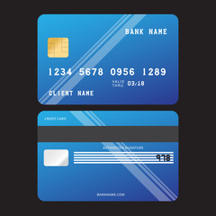 Illustration credit card icon. Realistic vector Credit Card two