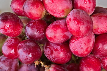 Bunch of fresh and juicy red grapes