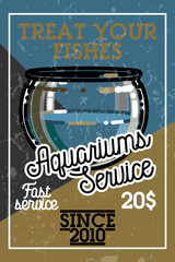 Color vintage aquariums service banner