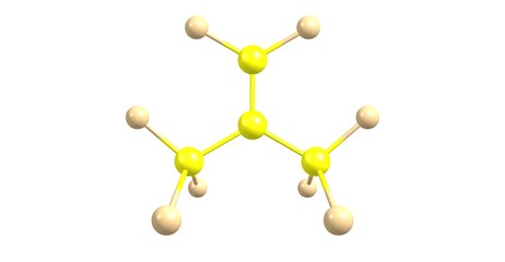 Perfluoroisobutene molecular structure isolated on white