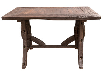 vintage style wooden table made from old wood cart - 136793224