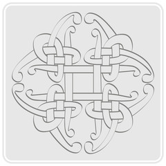 monochrome icon with Celtic art and ethnic ornaments for your design