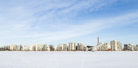 Fototapeta premium Beautiful winter day in Lahti, Finland