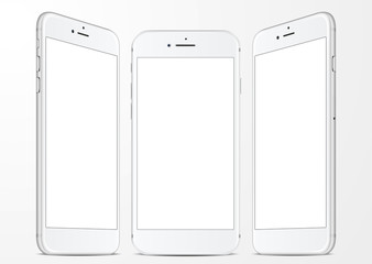mockup vector smartphone with a blank screen - obrazy, fototapety, plakaty